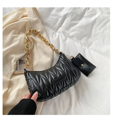 Vintage Embroidery Shoulder Bag Square PU Leather Hobos Bag