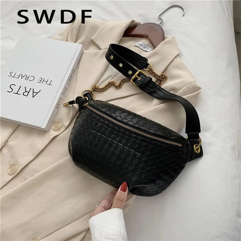 Women Leather Waist Bag Fanny Pack Crossbody Chest Mini Phone Purse