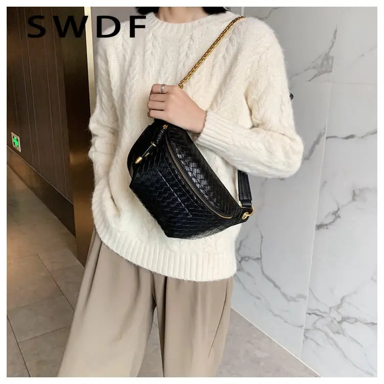 Women Leather Waist Bag Fanny Pack Crossbody Chest Mini Phone Purse
