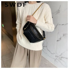 Women Leather Waist Bag Fanny Pack Crossbody Chest Mini Phone Purse