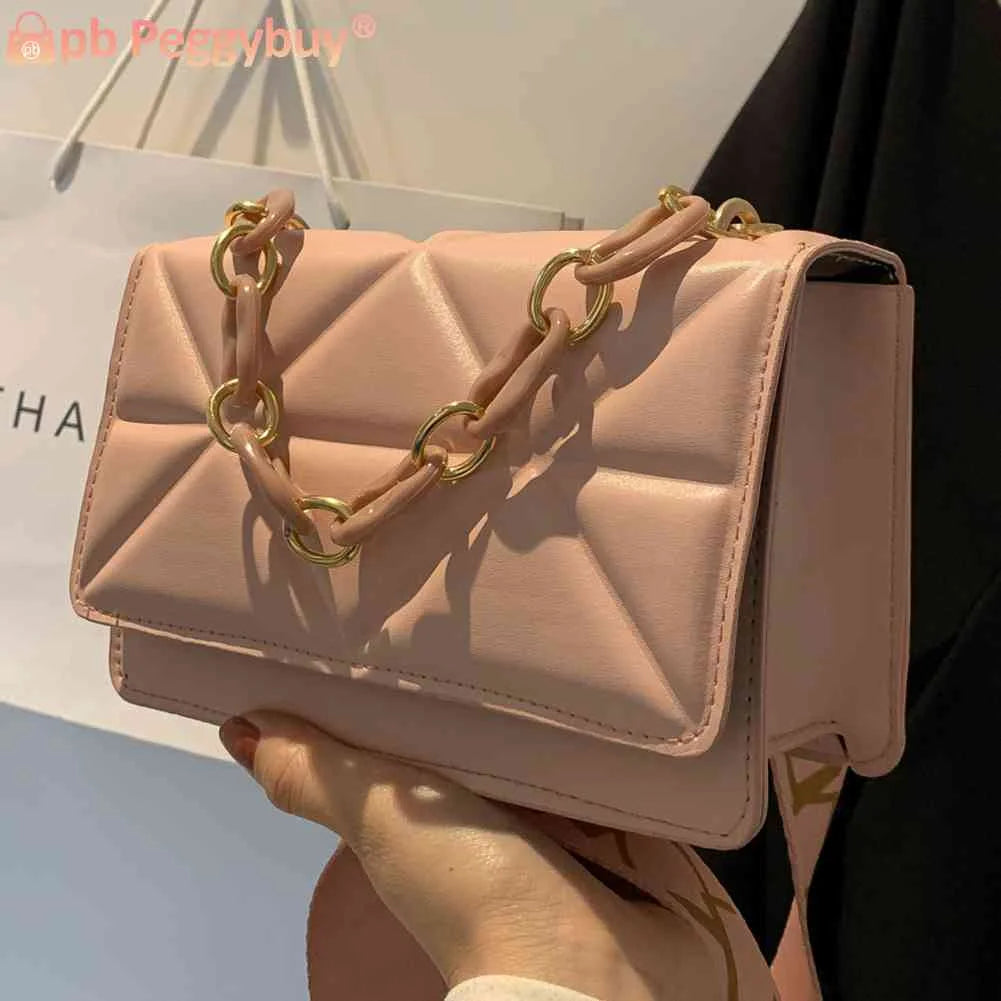 Women Underarm Bags Wide Strap Flap Tote Bag Embossed Casual Solid