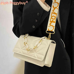 Women Underarm Bags Wide Strap Flap Tote Bag Embossed Casual Solid