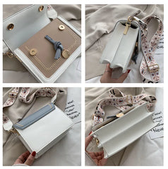 Chain flap bags for women Shoulder Bag patchwork PU Leather ladies handbag
