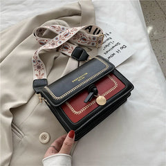 Chain flap bags for women Shoulder Bag patchwork PU Leather ladies handbag
