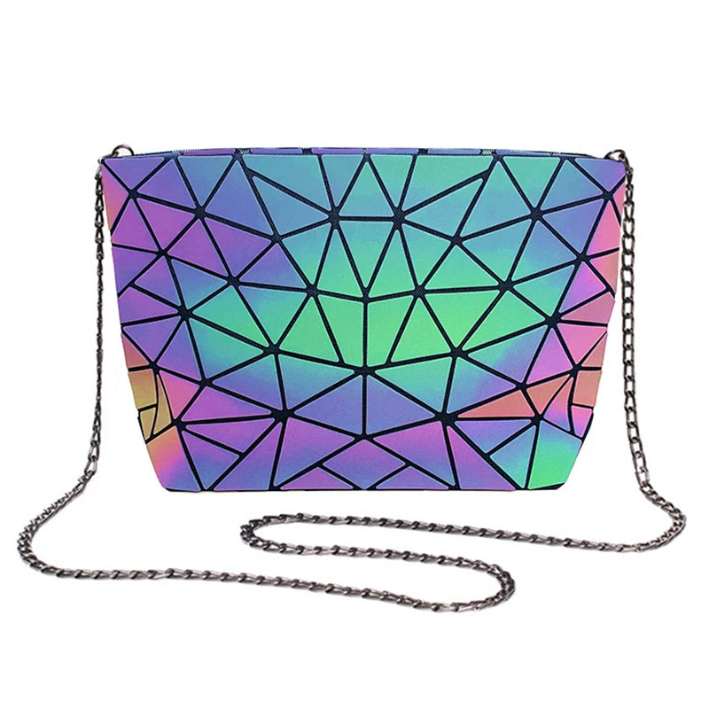 Geometric Holographic Shoulder Bag for Women