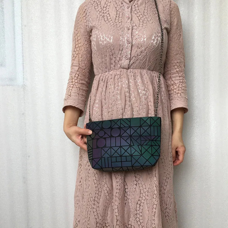 Geometric Holographic Shoulder Bag for Women