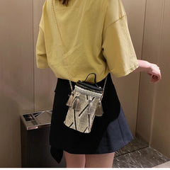Ethnic Style Handbag Straw Cylinder shoulder Bag Fairy Tassel Bucket Bag