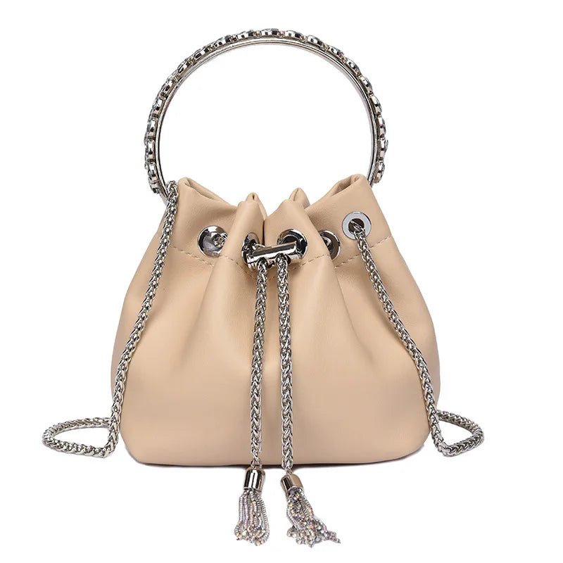 Metal Handle Shoulder Messenger Bags Small Diamonds Women Evening