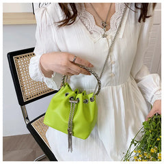 Metal Handle Shoulder Messenger Bags Small Diamonds Women Evening