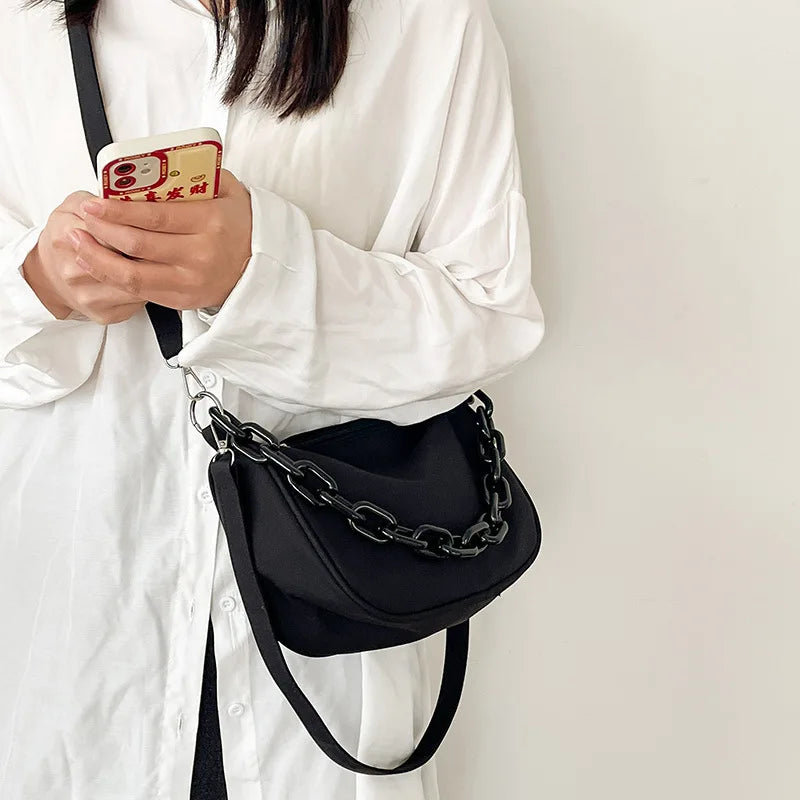 Nylon Shoulder Bag for Women Underarm Handbag and Purse