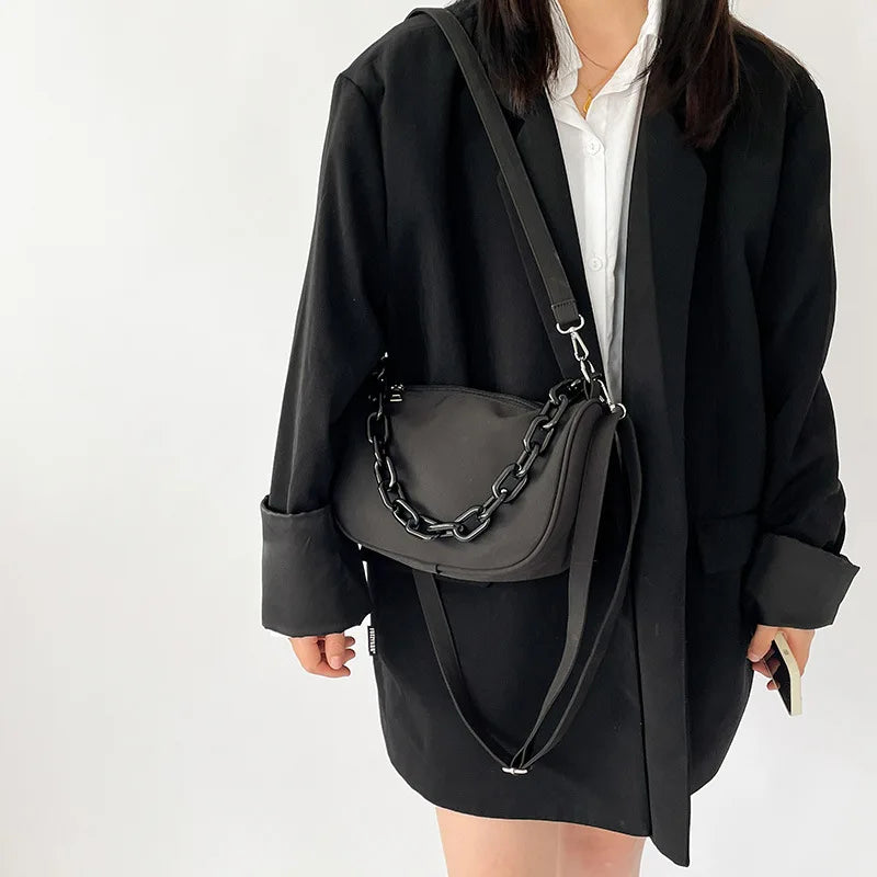 Nylon Shoulder Bag for Women Underarm Handbag and Purse