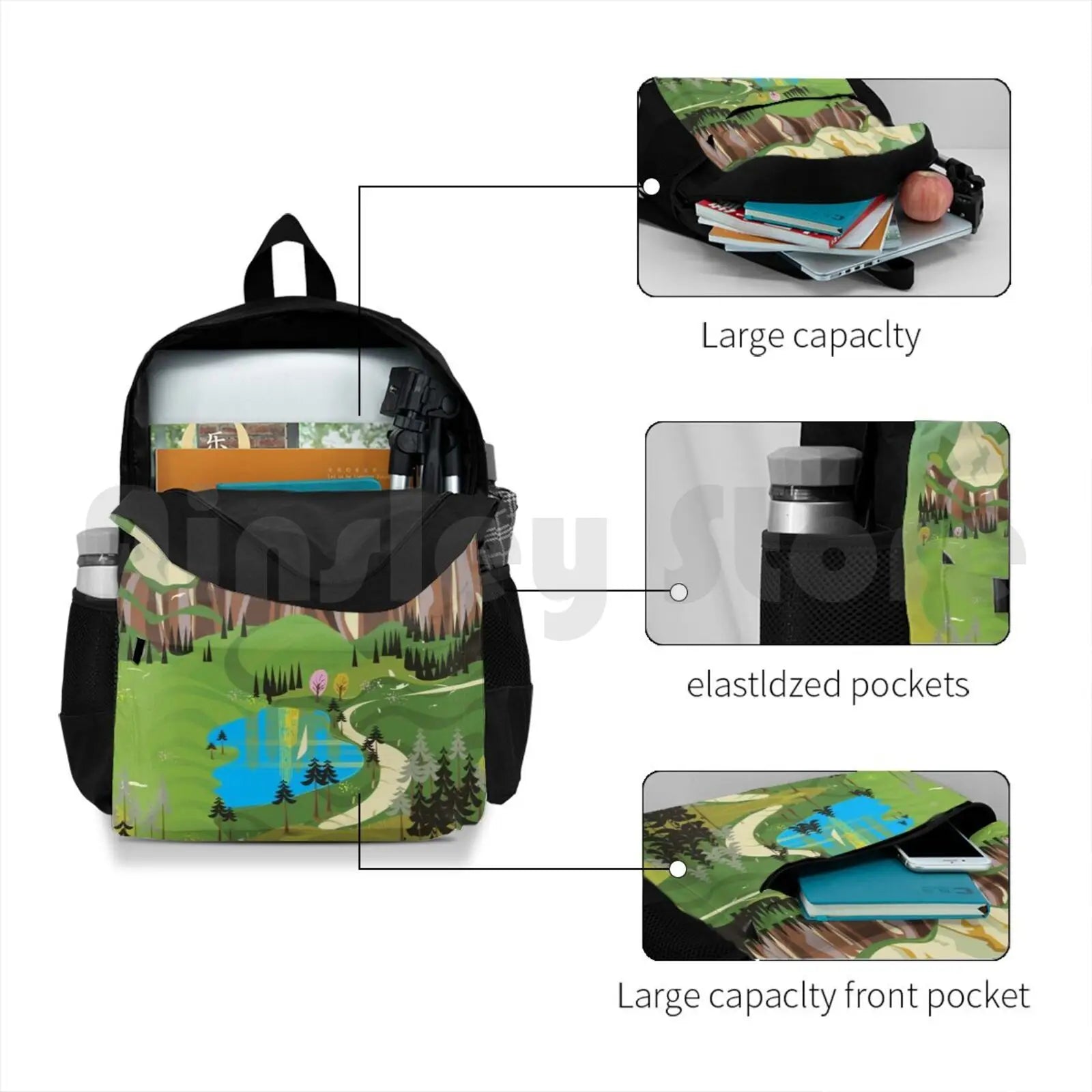 Chamonix-Mont-Blanc Travel Poster - Outdoor Hiking Backpack