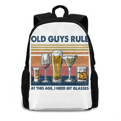 Champagne Glasses Women Men Teens Laptop Travel School Bag