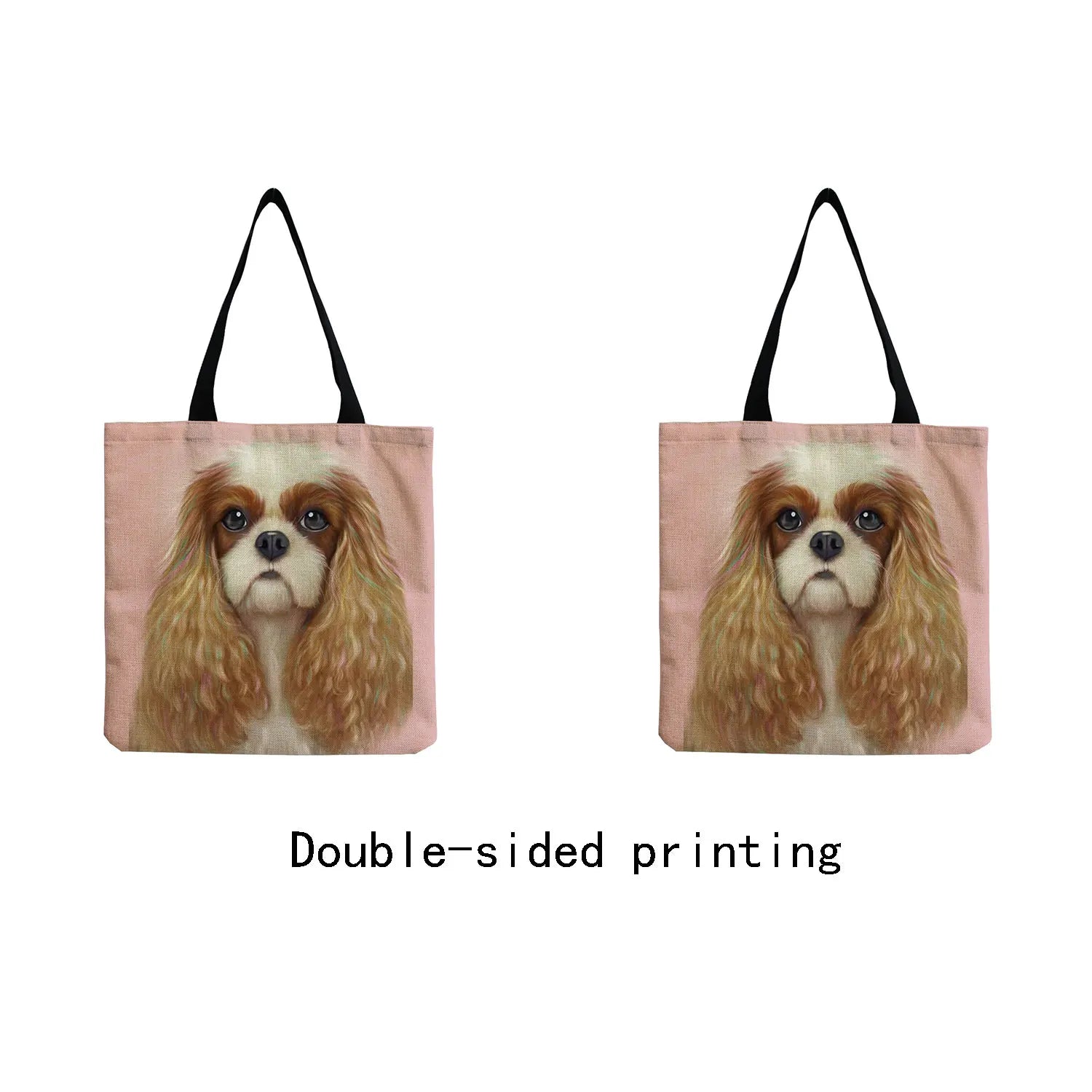 Charles Spaniel Dog Print Women Handbag Tote Large Capacity Shoulder Bags