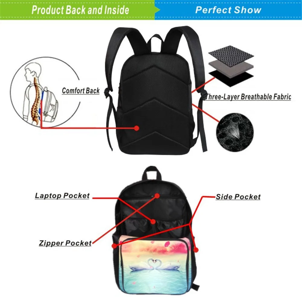 Charli Damelio Backpack Large Capacity School Bag 3D Printing Mochila