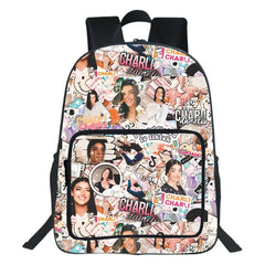 Charli Damelio Backpack Large Capacity School Bag 3D Printing Mochila