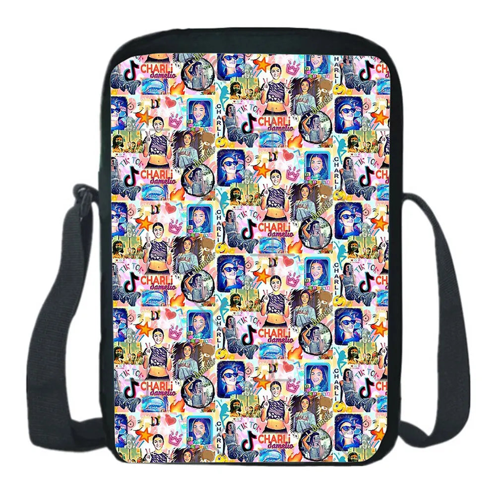 Charli Damelio Shoulder Bag Nylon School Backpack