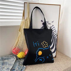 Women's Printed Canvas Shoulder Bag for Shopping