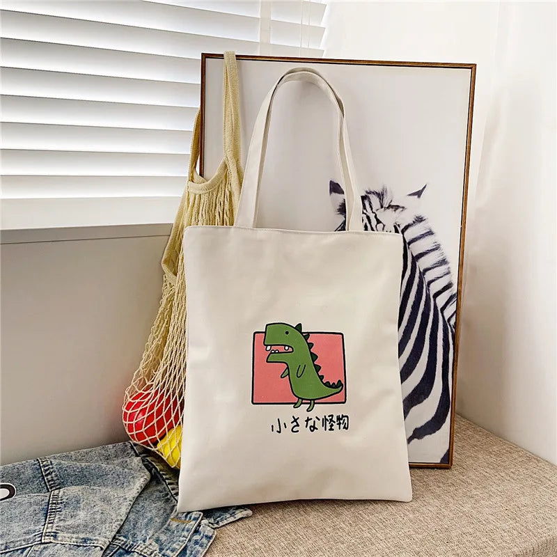 Women's Printed Canvas Shoulder Bag for Shopping
