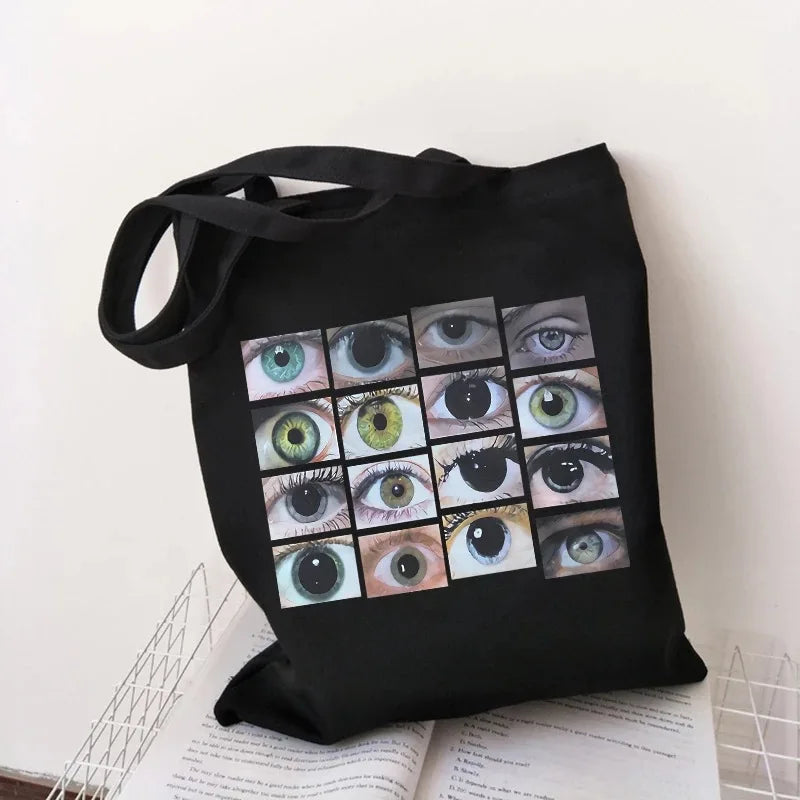 Canvas Tote Shopping Purses Eyes Casual Handbags