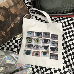 Canvas Tote Shopping Purses Eyes Casual Handbags