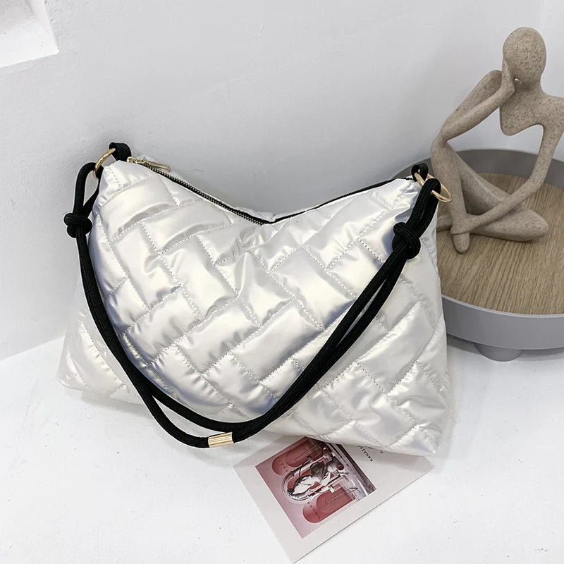 Fluffy Tote Bag Cross Body Down Shoulder Bags for Women Handbag