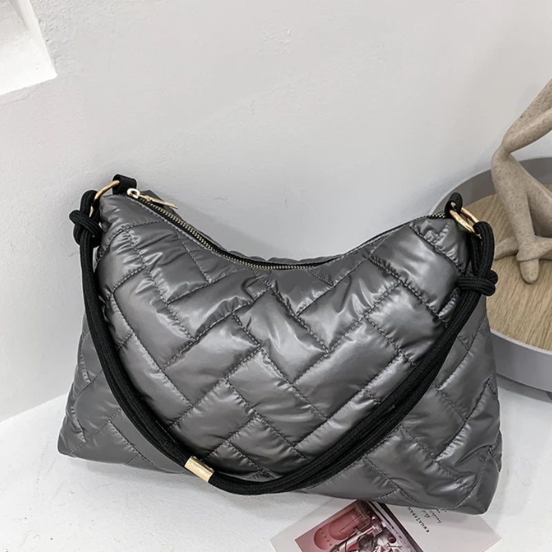 Fluffy Tote Bag Cross Body Down Shoulder Bags for Women Handbag