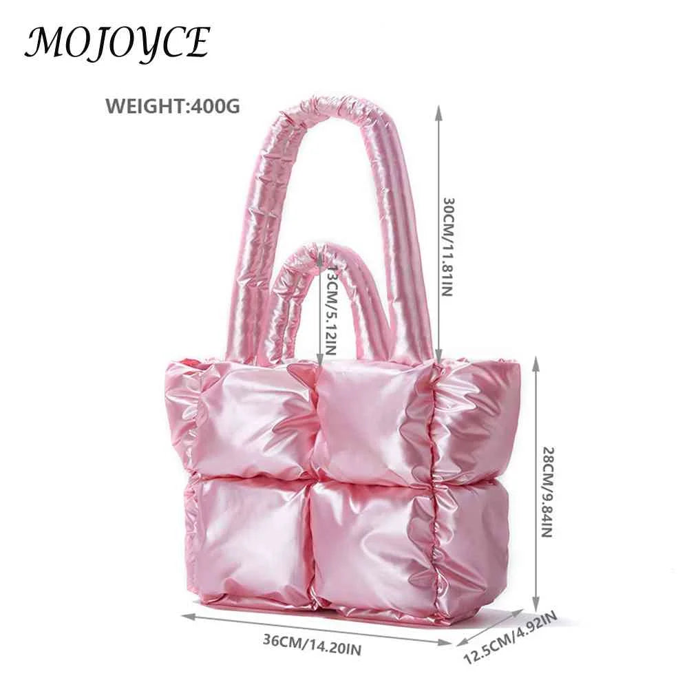 Winter Female Tote Bag Soft Nylon Casual Warm Portable