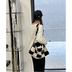 Soft Plush Shoulder Bag Faux Fur Chain Handbags Female Tote Bags