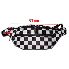 Canvas Waist Bag Women Messenger Chest Bag Double Zipper Bag