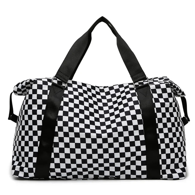 Checkerboard Travel Bag - Light Convenient Large Capacity