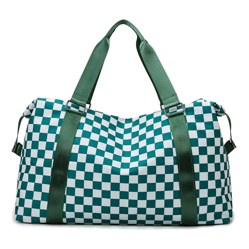 Checkerboard Travel Bag - Light Convenient Large Capacity