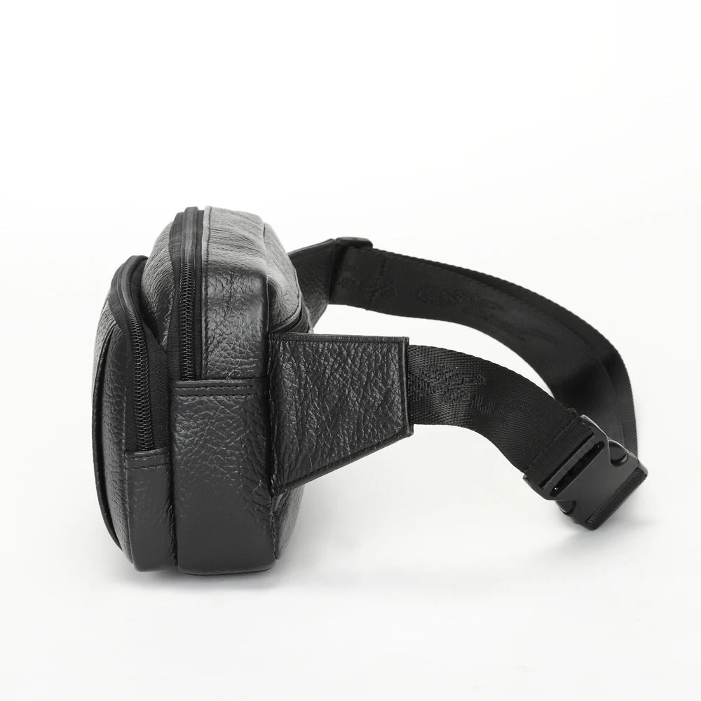Leather Style Belt Bag Men Retro Waist Fanny Pack Coffee 7216