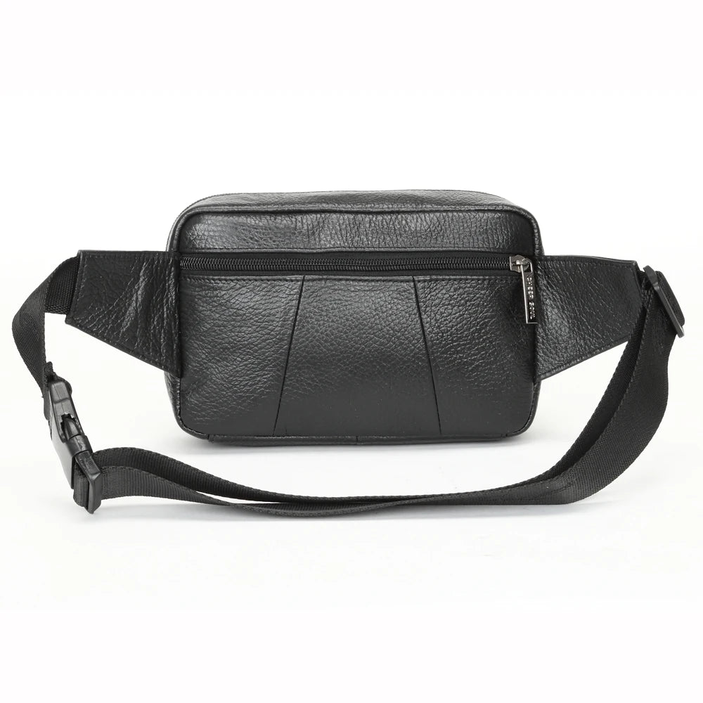 Leather Style Belt Bag Men Retro Waist Fanny Pack Coffee 7216