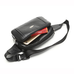 Leather Style Belt Bag Men Retro Waist Fanny Pack Coffee 7216