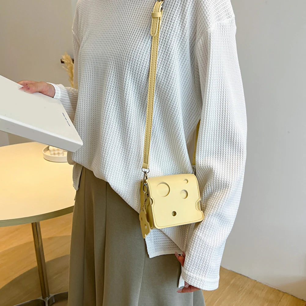Cheese Shaped Mini Bags For Women Earphone Lipstick Handbags