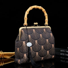 Vintage Fringe Wood Hand Shell Crossbody Bag Women's Handbags