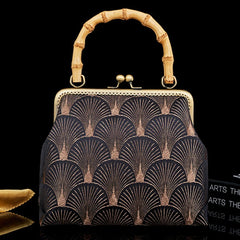Vintage Fringe Wood Hand Shell Crossbody Bag Women's Handbags