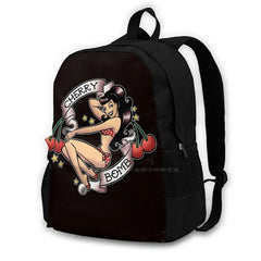 Cherry Bomb Bag Backpack Retro Pinup Girl Tattoo