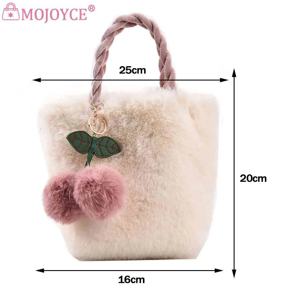 Cherry Crossbody Bag Plush Underarm Bag Chain Casual Portable Soft Warm