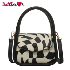 Chessboard Cartoon Handbag For Women Crossbody Bag Satchel