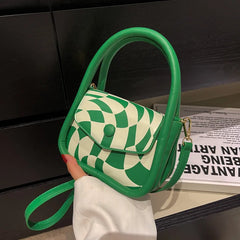 Chessboard Cartoon Handbag For Women Crossbody Bag Satchel
