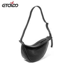 Half Moon PU Leather Chest Bag for Women Wine Red Soft
