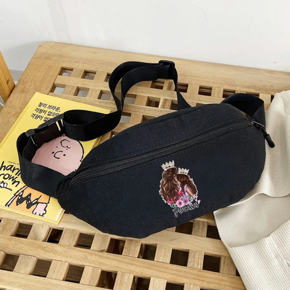Waist Crossbody Bag for Men and Women Gift Mom Print Storage Belt Bags
