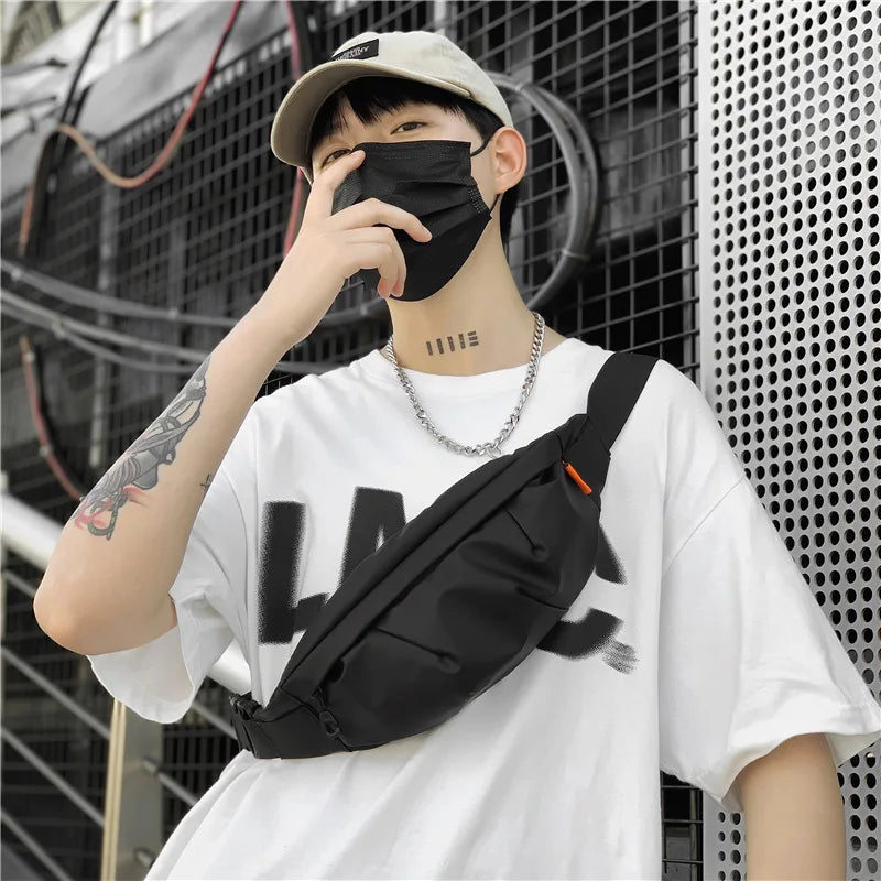 Chest bag men's fold solid shoulder bag