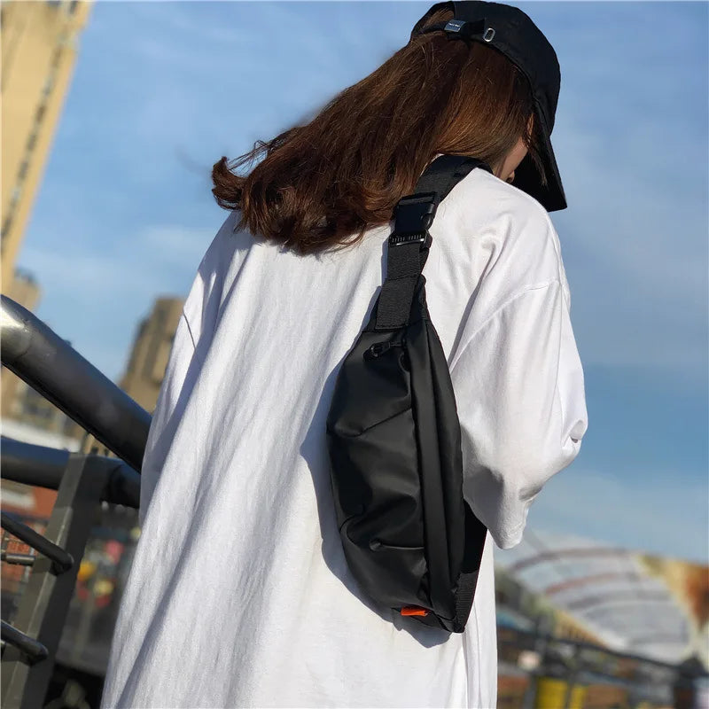 Chest bag men's fold solid shoulder bag