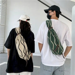 Men's National Canvas Messenger Bag Shoulder Waist Bag