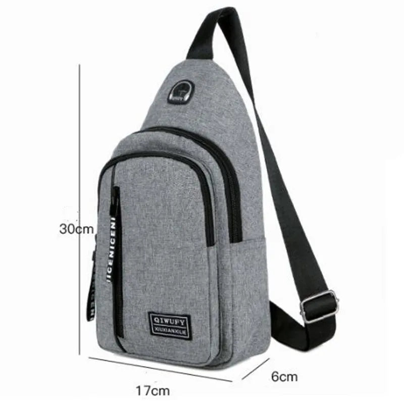 Canvas Crossbody Shoulder Bag Chest Pack Casual 7502 17X8X26cm