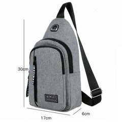 Canvas Crossbody Shoulder Bag Chest Pack Casual 7502 17X8X26cm
