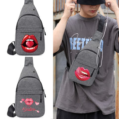Men Outdoor Sport Chest Pack Printed Pouch Case Coin Purse Lipstick Organizer